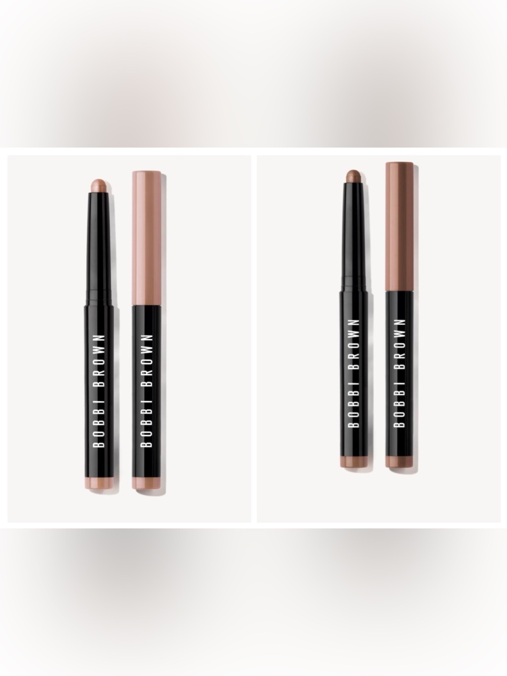2 Bobbi Brown Full size Long-Wear Cream Eyeshadow Sticks Bronze and Golden Pink